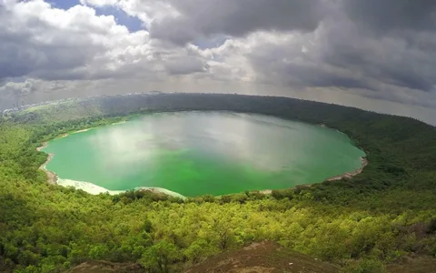 Serene waters of the Lonar Crater Lake in Aurangabad