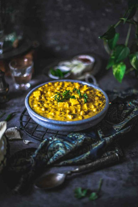 Bowl of yellow vegetable curry