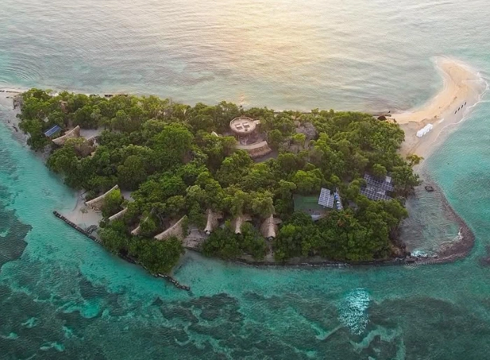 Aerial view of Corona Island