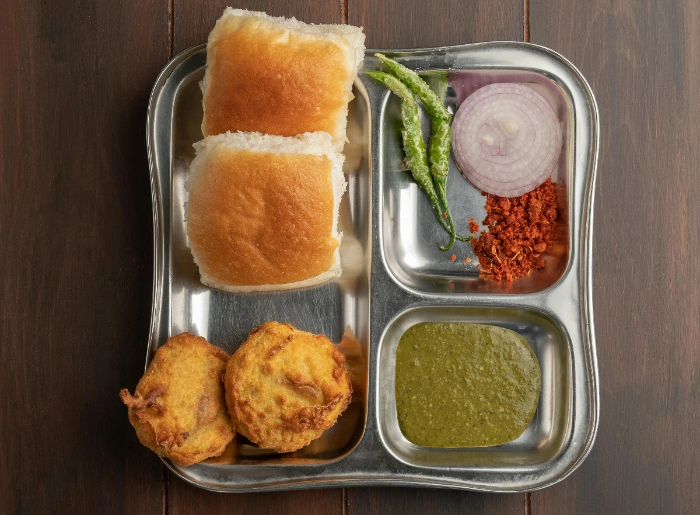 Plate of vada pav